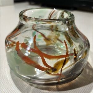 Fostoria hand blown vase ‘77 6 inches wide 3 inches tall